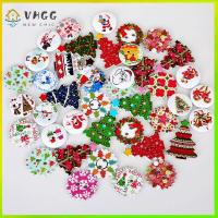 VHGG 2 Holes Santa Claus Deer Cloth Decoration Sewing Buttons Wood Scrapbooking Christmas Tree Pattern