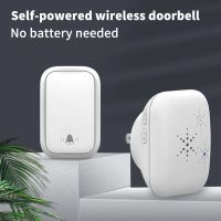 ﺴ□۩ WENHIOT Intelligent Wireless Doorbell Battery Free EU UK UK Plug Waterproof Home Wireless Buzzer Welcome Doorbell