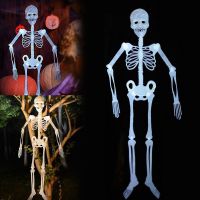 Luminous Horror Skeleton Decorations Halloween Props Hanging Outdoor Party Horror Luminous Movable Skeleton Halloween Decoration