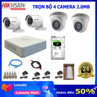 Bộ Camera giám sát hikvision 2.0Mb full phụ kiện lắp đặt H02 chính hãng thumbnail