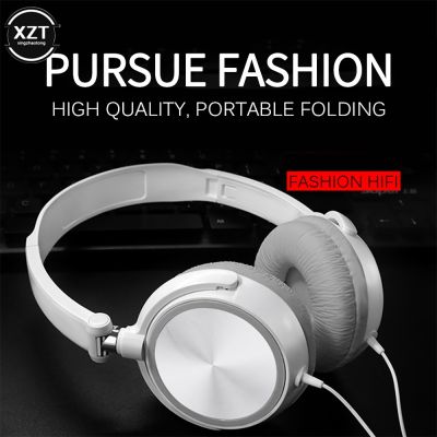 【CC】☁▲  Fashion Headphones Over Ear Headsets Bass HiFi Sound Music Stereo Earphone Adjustable Headset MP3