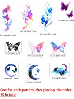 A Set Of 10 Original Starry Sky Aesthetic Butterfly Original Flower Arm Tattoo Stickers Waterproof Long Lasting Realistic Stickers