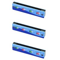 Wooden Harmonica for Children Toys Musical Instruments 16 Holes Double-Row Blow Cartoon Woodwind Mouth Harmonica