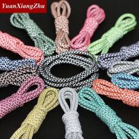 【CW】 1Pair Colorful Reflective Shoelaces Sneakers Shoe laces reflective Shoelace 0.5cm Diameter Thick Round Laces Shoes accessories