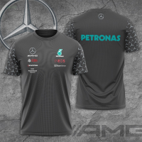 For Benz Summer Mercedes AMG Petronas F1 Team Logo Mens T-Shirt Formula One Racing Summer Short Sleeve Male Tee Shirts Tops（freecustom name &amp; logo）Trendy mens versatile T-shirt