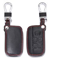 ♗▤ Top Layer Leather Key Case For Land Rover Range Rover Discovery 4 Evoque Sport Vogue 5 Buttons Car Key Remote Smart Fob Cover