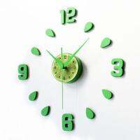 ZZOOI New Arrival Green Lemon Design sticker EVA 30CM-60CM kitchen wall clock colour large decorative 3d diy wall clock big