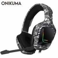 สินค้าขายดี!!! ONIKUMA K20 PS4 ชุดหูฟังหูฟังพร้อมหูฟังไมโครโฟน LED Light Surround Sound BASS Gamer หูฟังสำหรับ Xbox One โทรศัพท์