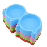 Double bowl feeder cat dog antiskid dish cat face shape environmental protection and safety