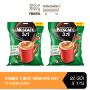 Giảm 15k Combo 2 bịch cà phê hòa tan Nescafé 3in1 công thức cải tiến - vị