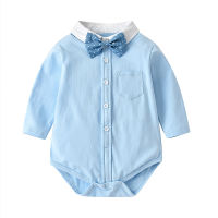 Spring and Autumn Childrens Clothing Bow Tie Infant Clothes Child Bodysuit Long Sleeve Kids s Baby Boy Triangle Romper