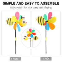 12Pcs Bee Wind Spinners Pinwheels 3D Animal Windmills Garden Stakes Ornaments for Lawn Yard Patio Party Decor