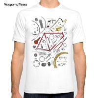 Fashion Men Short Sleeve Vintage Deconstructed Bicycle T-Shirt Old Bikes Print White Casual Tops Hip Hop Streetwear T Shirt