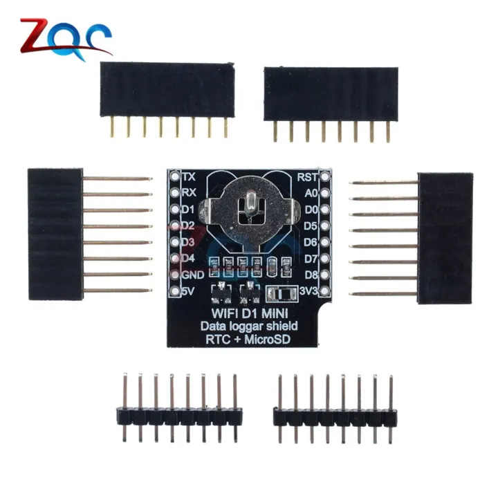 WeMos D1 Mini Data Logger Shield Module Micro SD Slot DS1307 RTC Clock ...