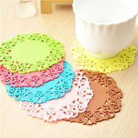 【CW】¤▽◘  hollow potholder tea coaster Placemat Non-slip bowl mat Round silicone accessories Desktop decoration