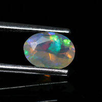 0.40 ct โอปอล (Opal)  เอธิโอเปีย ทรงไข่ เหลือบสีรุ้ง