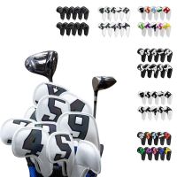 10PCS Golf Club Covers For Irons Head Leather Golf Iron Head Cover Set Golf Travel Anti-scratch Waterproof Golf Accessories