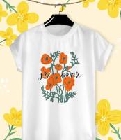 เสื้อยืดลายดอกไม้ Flower in summer