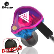 Wiresto QKZ VK4 In Ear Earphone Stereo Headphone Sport Wired Earbuds HiFi Heavy Bass Sound Noise Isolating Headset with Microphone with Free Case Box thumbnail
