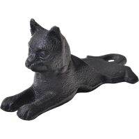 Cast Iron Cat Door Stop Floor Protector Retro Stopper Decorative Nail Free Bedroom Alarm Wall Durable Vintage Stoppers