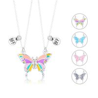 [COD] Cross-border new product list cute butterfly 2 necklaces friendship pair necklace pendant ornaments