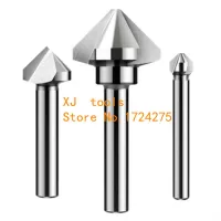 1PCS 6.3mm-50mm 60 องศา / 90 องศา 1 ขลุ่ย / 3 ขลุ่ย HSS Chamfer Chamfering End Mill Cutter Bit (10.4 / 16.5 / 20.5 / 25/30/35/40/50mm)