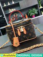 【】 LV Monogram กระเป๋าถือรอบกระเป๋าเครื่องสำอางค์กระเป๋าสำหรับผู้หญิงขายเดิม2022ใหม่เกาหลีแฟชั่น Unisex พิมพ์ทรงกระบอกกระเป๋า Cross Body กระเป๋าไหล่กระเป๋าเหรียญกระเป๋าถือกระเป๋ากล่องกระเป๋าถุงช้อปปิ้งกระเป๋า