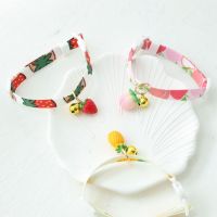 【CW】 cartoon fashion cat collar adjustable clock dog summer strawberry pineapple pet kitten and puppy decoration