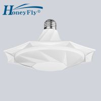 Honeyfly 2ชิ้น E27โคมไฟรูปปริซึมเรืองแสง LED AC 220V 18W/24W/36W IP55สว่างพิเศษหลอดไฟ Led บ้านในร่มไฟติดเพดาน LED 6500K สีขาวเย็น