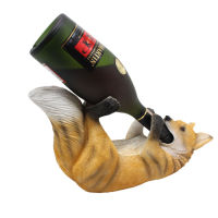 Drunk Fox Wine Bottle Holder Shelf Creative Resin Animal Figures Mininatures Home Cabinet Decoration Handcraft Wine Storage