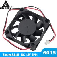 200Pcs/Lot Gdstime DC 12V 60mm 2 Pin 60x60x15mm 6015 6cm PC Case Cooler Cooling Fan Sleeve Ball Bearing Cooling Fans