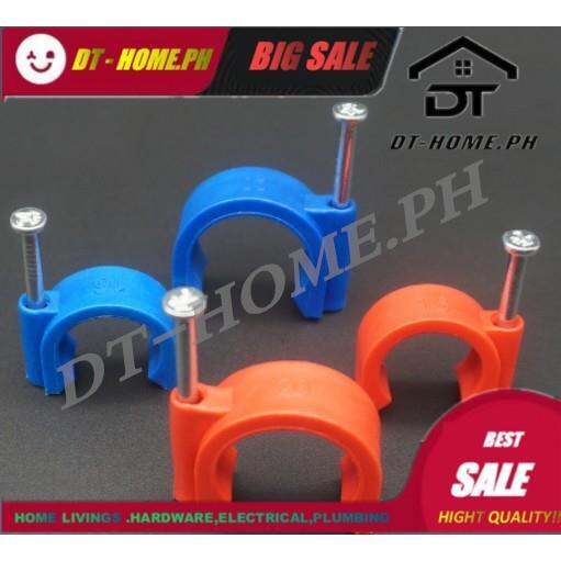 Durable Per Pack (100pcs) PVC Clamp 1/2 AND 3/4 w/Concrete Nail
