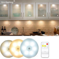 Wireless Remote Control Under Cabinet Kitchen Light USB Rechargeable Magnetic Pir Motion Sensor Night Lamp for Bedroom Wardrobe