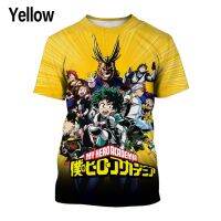 2023 Customized Fashion New Popular 3D T-shirt Double-sided Printing  Short-sleeved Shirt Street Casual Summer My Hero Academia Anime Cool Pattern Top，Contact the seller for personalized customization