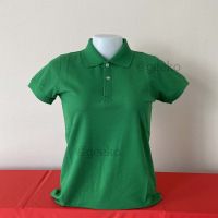 เสื้อโปโล polo shirt Geeko ตรากวาง สีพื้นหญิง สีเขียวกสิกร เขียวเข้ม เนื้อผ้า TC คอตตอล 35% - สวมใส่สบาย - ผ้าไม่ยืด - ไม่หด - ไม่ย้วย