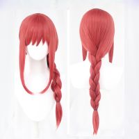 High Quality Anime Chainsaw Man Makima Cosplay Wig Long Rose Red Heat Resistant Synthetic Hair Halloween Role Play Wigs + Wigcap