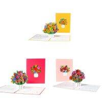 Flower 3D for pop Up Greeting Card with Envelope for Girl Kids Wife Husband Birt