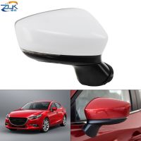 ZUK กระจกมองหลังประตูด้านนอกรถยนต์สำหรับ MAZDA 3 AXELA BN BM 2018 2017 9-PINS พร้อมไฟ LED ความร้อน BSD ไม่มีทาสี