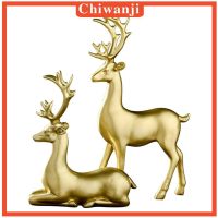 ( Chiwanji ) โมเดลเรซิ่นรูปปั้นกวาง 2 ชิ้น