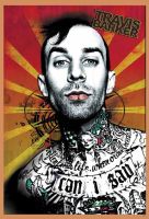 โปสเตอร์ รูปภาพ Travis Barker เทรวิส บาร์คเกอร์ มือกลอง วงดนตรี รูปหายาก โปสเตอร์ติดผนัง โปสเตอร์สวยๆ ภาพติดผนัง poster หายาก