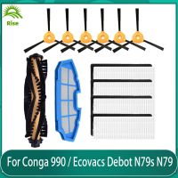 2023 NEW For Conga Excellence 990 / Ecovacs Debot N79S / N79 / 500 / 600 / 601 / 711 Hepa Filter Main Side Brush Cover Spare Part Kit