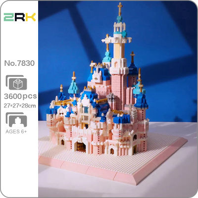 ZRK 7830 World Architecture สวนสนุก Fantasy Castle Tower DIY Mini Diamond Blocks อิฐของเล่นสำหรับเด็กไม่มีกล่อง