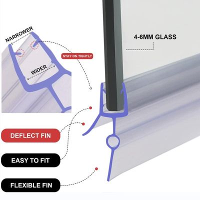 【CW】 Shower Strip Door Strips for 4-6mm Glass 23mm Glue-free Weatherstrip 40 50