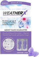 WeatherX Headache Prevention– Pressure Filtering Earplug for Shifts in Barometric Weather Pressure, Download Free Alert app (Regular 1 PK)