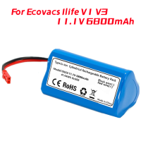 (มีในสต็อก) แบตเตอรี่11.1V สำหรับ Ecovacs Ilife V3 CW310 X3 V3 V5 V1 CEN250หุ่นยนต์เครื่องดูดฝุ่นแบตเตอรี่สามเหลี่ยมแบตเตอรี่6800MAh **