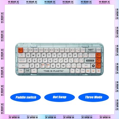Melgeek Mojo84 Wireless Bluetooth Hot-swap Mechanical Keyboard Three-mode Rgb Backlit Custom Keyboard Transparent Body for Pc Basic Keyboards