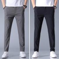 Golf Pants Mens Summer Ice Silk High Elastic Ultra-thin Casual Trousers Quick-drying Running Golf Wear Sweatpants