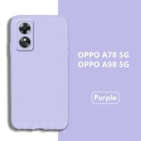 เคสใหม่ OPPO A38 A58 A78 A98 4G 5G เคสโทรศัพท์ OPPOA78 4G ซิลิโคนเหลว TPU นุ่มผิวรู้สึกเลนส์ป้องกัน A78 Oppo 5G