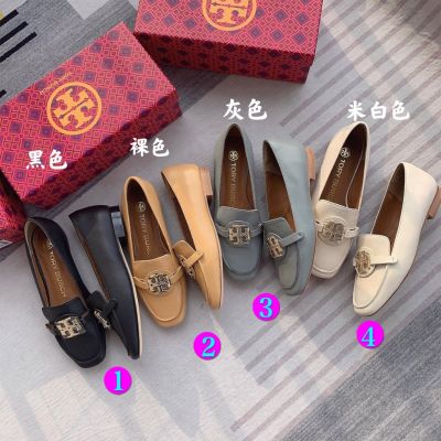2023 new TORY BURCH TB flat loafers with metal buckles
