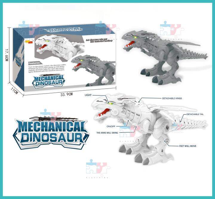 WALKING MECHANICAL DINOSAUR WITH WINGS LIGHTS AND SOUNDS DINOSAURS TOY